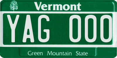 VT license plate YAG000