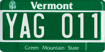VT license plate YAG011