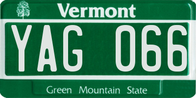 VT license plate YAG066