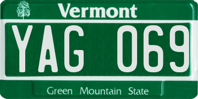VT license plate YAG069