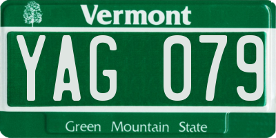 VT license plate YAG079