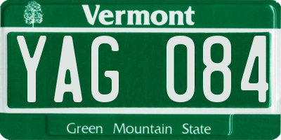VT license plate YAG084