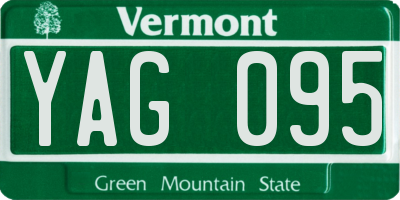 VT license plate YAG095