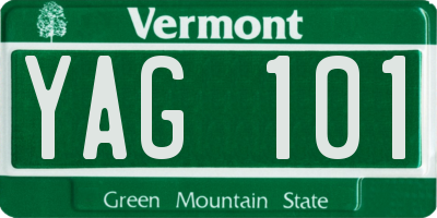 VT license plate YAG101