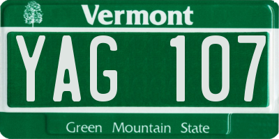 VT license plate YAG107