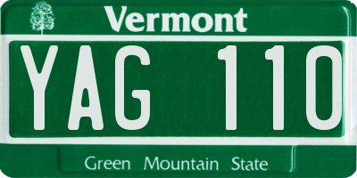 VT license plate YAG110