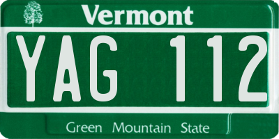 VT license plate YAG112