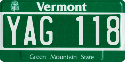 VT license plate YAG118