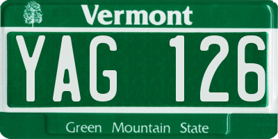 VT license plate YAG126
