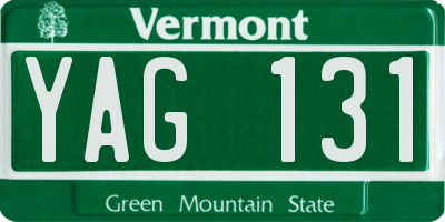 VT license plate YAG131