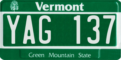 VT license plate YAG137