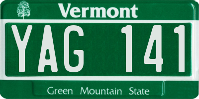 VT license plate YAG141
