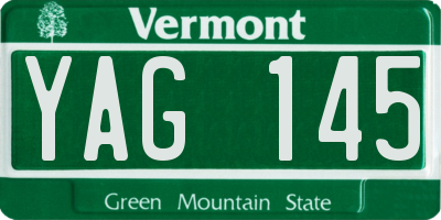 VT license plate YAG145