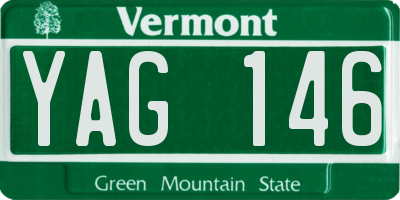 VT license plate YAG146