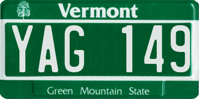 VT license plate YAG149