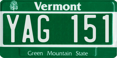VT license plate YAG151