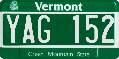 VT license plate YAG152
