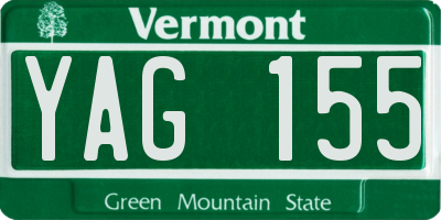 VT license plate YAG155