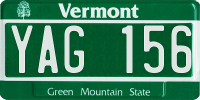 VT license plate YAG156