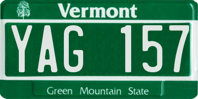 VT license plate YAG157