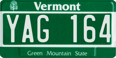 VT license plate YAG164