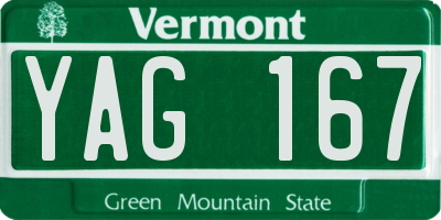 VT license plate YAG167