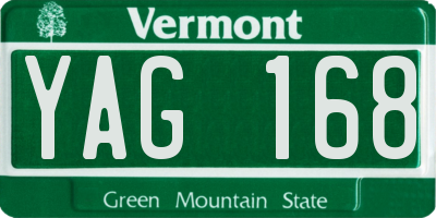 VT license plate YAG168