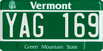 VT license plate YAG169