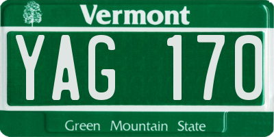 VT license plate YAG170