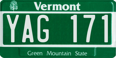 VT license plate YAG171