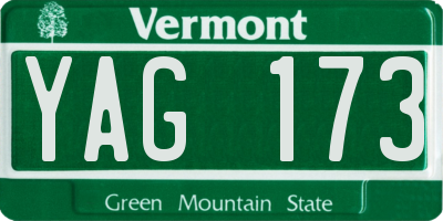 VT license plate YAG173