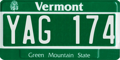 VT license plate YAG174