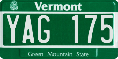 VT license plate YAG175
