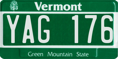 VT license plate YAG176