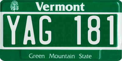 VT license plate YAG181