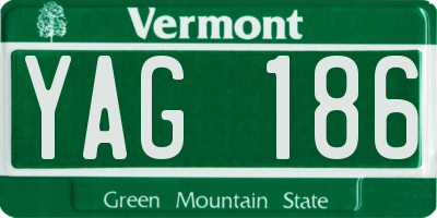 VT license plate YAG186