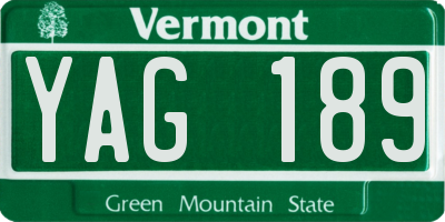 VT license plate YAG189