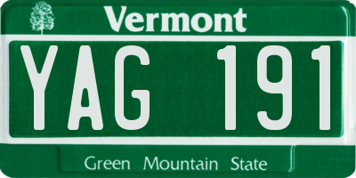 VT license plate YAG191