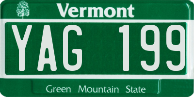 VT license plate YAG199