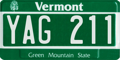 VT license plate YAG211