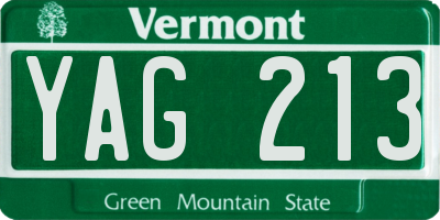 VT license plate YAG213