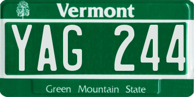 VT license plate YAG244