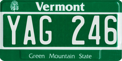 VT license plate YAG246