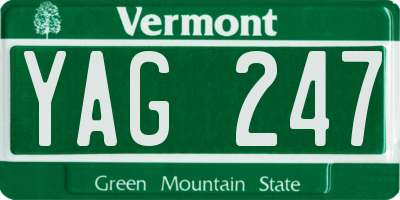 VT license plate YAG247