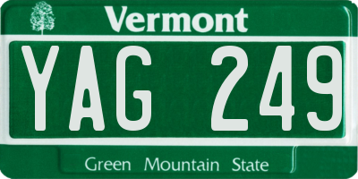 VT license plate YAG249