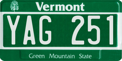 VT license plate YAG251