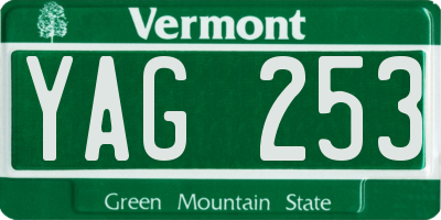 VT license plate YAG253