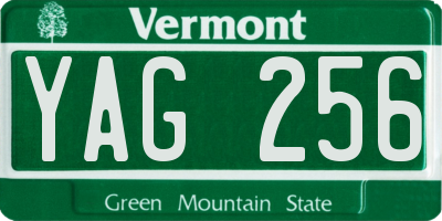 VT license plate YAG256