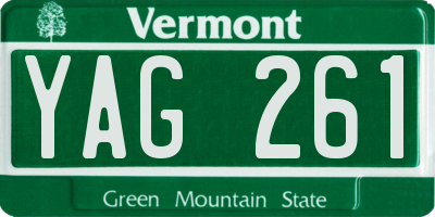 VT license plate YAG261