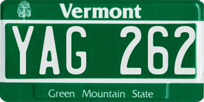 VT license plate YAG262